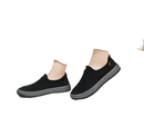 Men’s summer shoes Mesh breathable casual sneakers with black slip-on style and gray soles