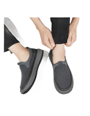 Gray mesh slip-on men’s summer shoes trendy breathable casual sneakers for summer wear