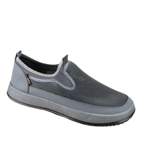 Gray mesh slip-on shoes for men’s summer shoes mesh breathable and trendy style