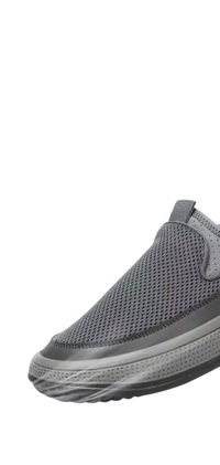 Gray men’s summer shoes mesh breathable casual sneakers, trendy slip-on summer shoes