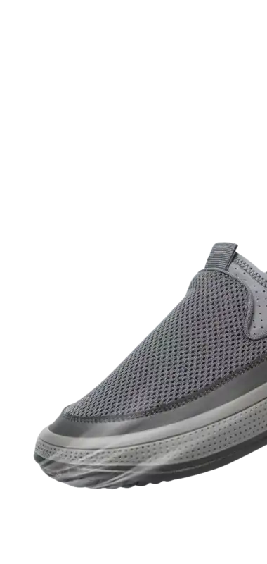 Gray men’s summer shoes mesh breathable casual sneakers, trendy slip-on summer shoes