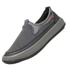 Gray mesh slip-on casual sneakers, perfect for men’s summer shoes and breathable wear