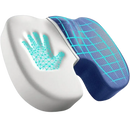 Ergonomic seat cushion with memory foam and cooling gel.