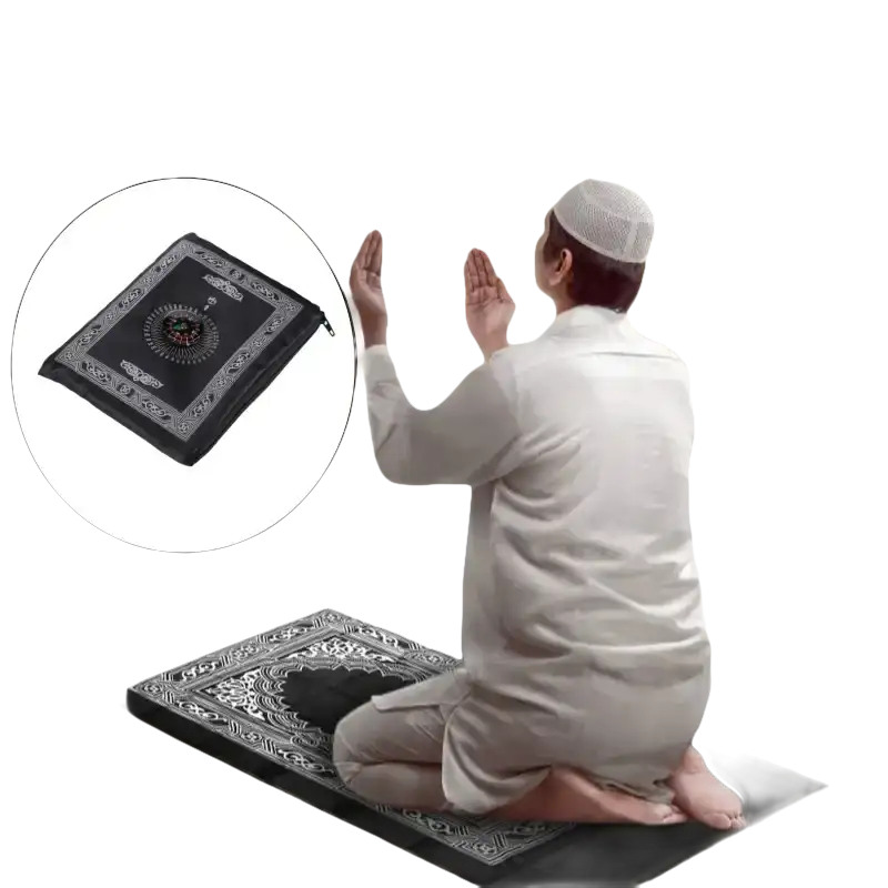 Compass Travel Prayer Rug - Portable Braided Mat