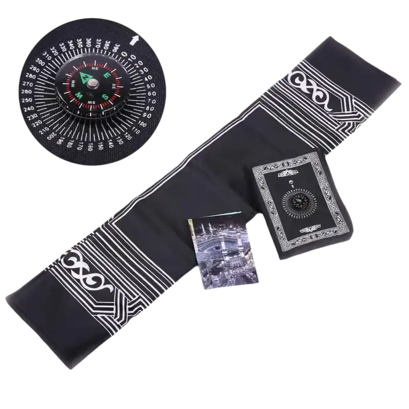 Muslim prayer kit with compass.