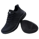 Black knit athletic shoes.