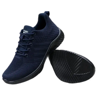 Navy blue knit sneakers.