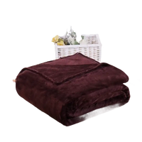 Burgundy plush blanket.
