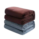 Stacked, folded blankets.