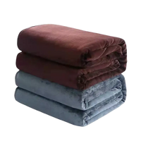 Stacked, folded blankets.
