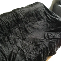 Wrinkled black velvet blanket.