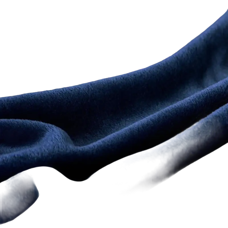 Wrinkled, dark blue plush fabric.