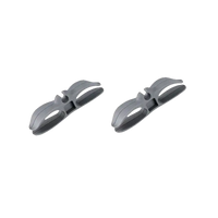 Two gray plastic clips.