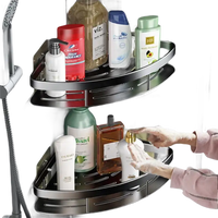 Two-tiered corner shower caddy.