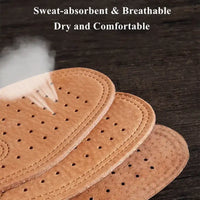 Real Cowhide Insole Leather Shoes Boots Shoe Inserts Soft Breathable Deodorant Anti-slip Template Shock Absorbing