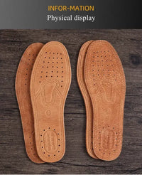 Real Cowhide Insole Leather Shoes Boots Shoe Inserts Soft Breathable Deodorant Anti-slip Template Shock Absorbing