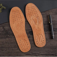 Real Cowhide Insole Leather Shoes Boots Shoe Inserts Soft Breathable Deodorant Anti-slip Template Shock Absorbing