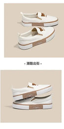Little Bear Women’s Vulcanize Shoes Comfortable and Casual Slip-On Flat Shoes Slip-Ons Women Shoes Zapatillas De Mujer