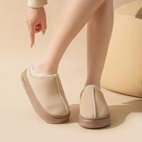 Platform Fluffy Slippers Women House Flats Fashion Plush Winter Designer Shoes Ladies Home Elegant Casual Footwear