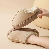 Platform Fluffy Slippers Women House Flats Fashion Plush Winter Designer Shoes Ladies Home Elegant Casual Footwear