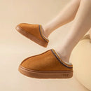 Platform Fluffy Slippers Women House Flats Fashion Plush Winter Designer Shoes Ladies Home Elegant Casual Footwear