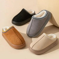 Platform Fluffy Slippers Women House Flats Fashion Plush Winter Designer Shoes Ladies Home Elegant Casual Footwear