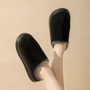 Platform Fluffy Slippers Women House Flats Fashion Plush Winter Designer Shoes Ladies Home Elegant Casual Footwear