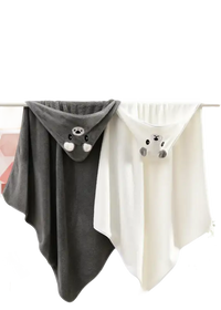 Hooded animal-themed towels.