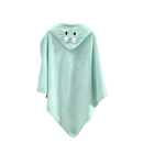 Mint green hooded baby towel.