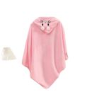 Pink hooded animal towel.