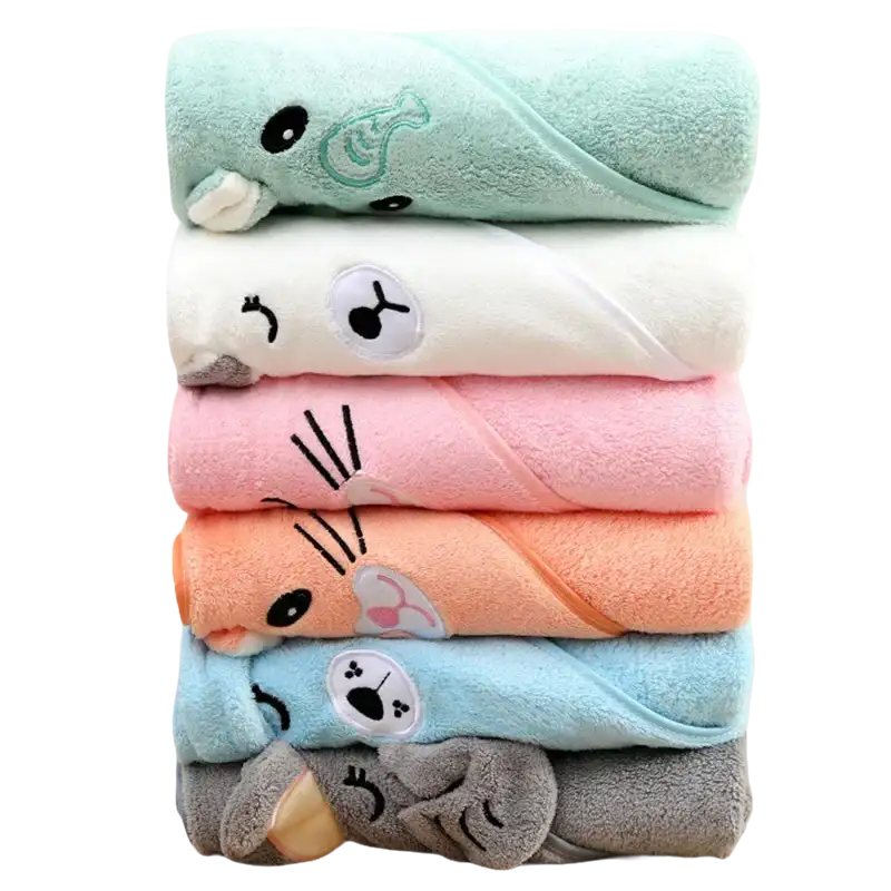 Cozy Coral Hooded Baby Wrap Blanket Critter Chaos