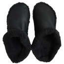 Black sheepskin slippers.