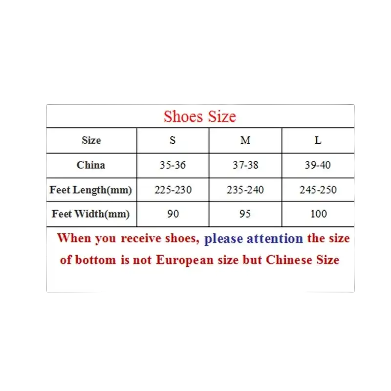 Chinese shoe size chart.