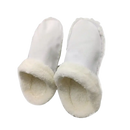 White fuzzy slippers.