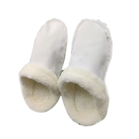 White fuzzy slippers.