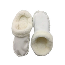 White, furry slippers.