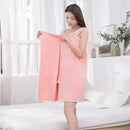 Wearable Style Bath Towels Soft Absorbent Towel Dress Thickened Water Absorbing Bathrobe Wearable Camisole Coral Fleece