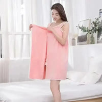 Wearable Style Bath Towels Soft Absorbent Towel Dress Thickened Water Absorbing Bathrobe Wearable Camisole Coral Fleece
