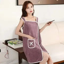 Wearable Style Bath Towels Soft Absorbent Towel Dress Thickened Water Absorbing Bathrobe Wearable Camisole Coral Fleece