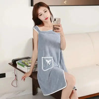 Wearable Style Bath Towels Soft Absorbent Towel Dress Thickened Water Absorbing Bathrobe Wearable Camisole Coral Fleece