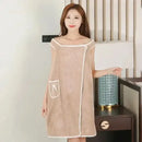 Wearable Style Bath Towels Soft Absorbent Towel Dress Thickened Water Absorbing Bathrobe Wearable Camisole Coral Fleece