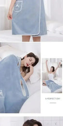 Wearable Style Bath Towels Soft Absorbent Towel Dress Thickened Water Absorbing Bathrobe Wearable Camisole Coral Fleece