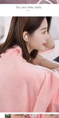 Wearable Style Bath Towels Soft Absorbent Towel Dress Thickened Water Absorbing Bathrobe Wearable Camisole Coral Fleece