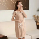 Wearable Style Bath Towels Soft Absorbent Towel Dress Thickened Water Absorbing Bathrobe Wearable Camisole Coral Fleece