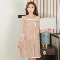 Wearable Style Bath Towels Soft Absorbent Towel Dress Thickened Water Absorbing Bathrobe Wearable Camisole Coral Fleece