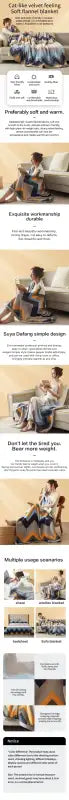 Extra Soft Flannel Blanket Thickened Nap Air Conditioning Blanket