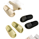 Assorted cushioned slide sandals.
