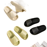Assorted cushioned slide sandals.