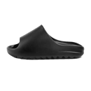 Black slip-on sandal.
