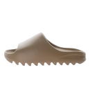 Taupe-colored slide sandal.